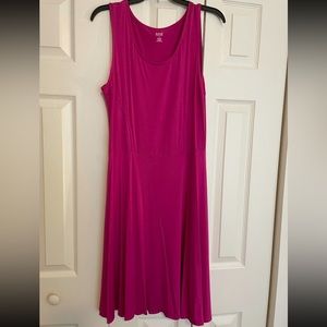ANA or A New Approach French Fuchsia Pink Sleeveless Dress 100% Rayon Sz Medium